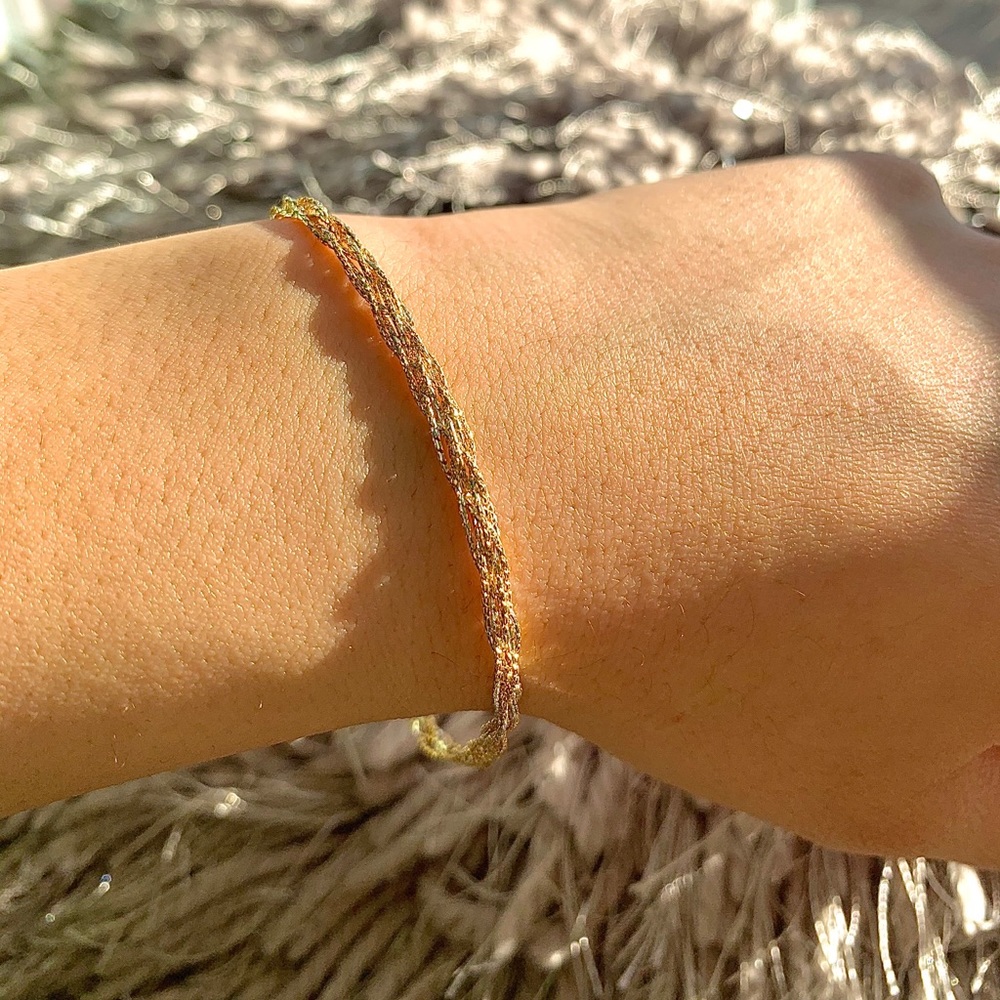 Two Tone Braided Italian Bracelet